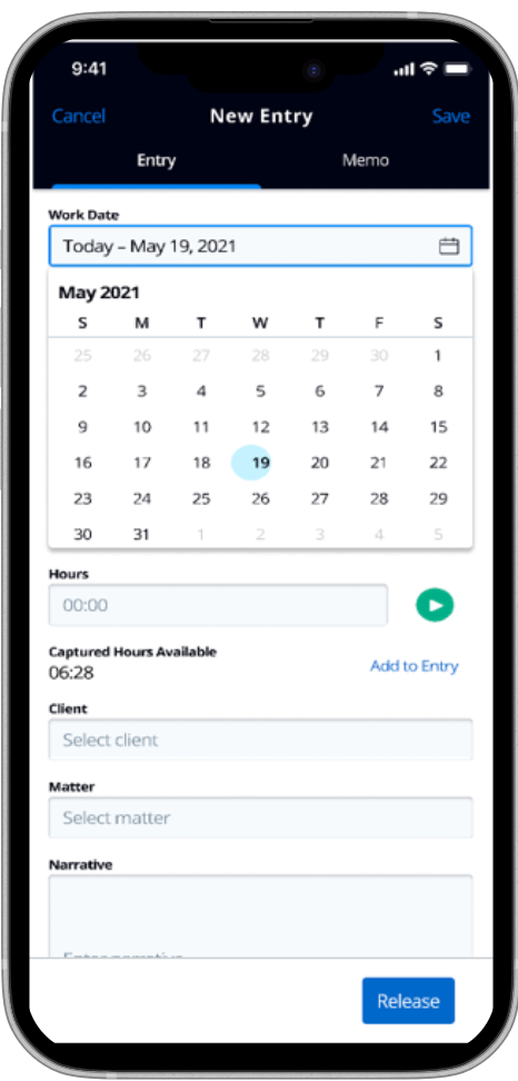 Date selection built for mobile: legacy screen